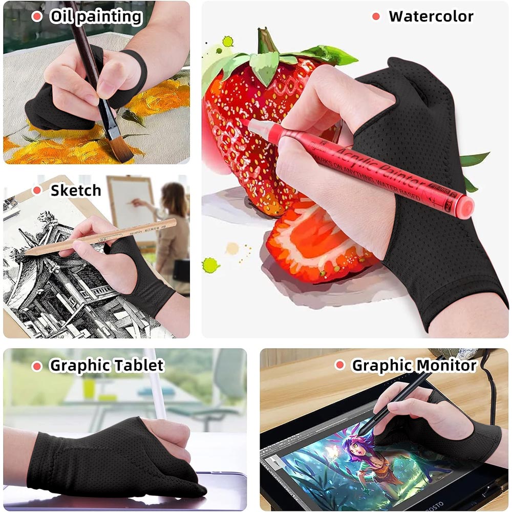 ARMOR-X 3-Layer Anti-Touch Glove for Digital Drawing & Paper Sketching. Ideal for digital Drawing or paper sketching etc.