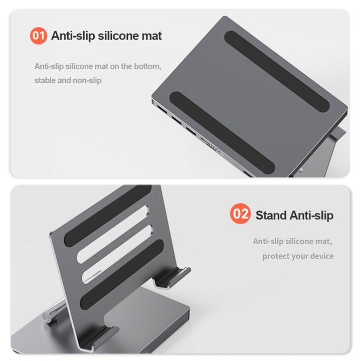 ARMOR-X 8-in-1 USB-C Adapter with Foldable Stand.