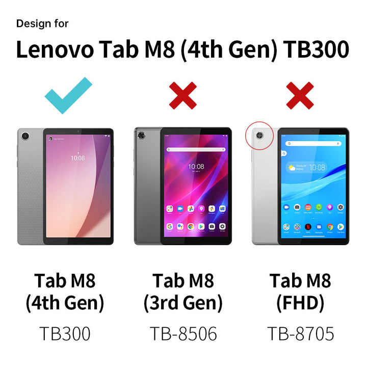 ERN-LN-M8G4 | Lenovo Tab M8 (4th Gen) 2024 TB301 / TB300 | 3 Layers Protective Rugged Case with Kick-stand