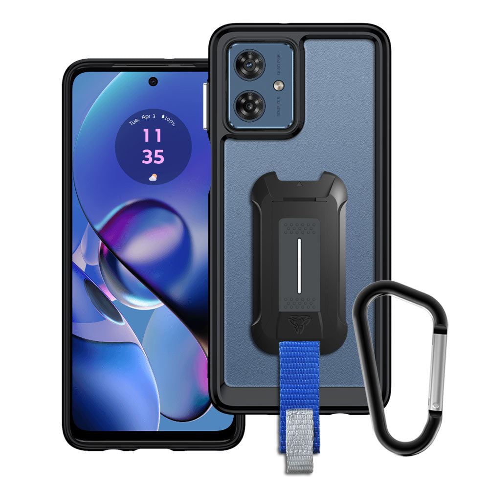 Cover Motorola Moto G54 5G/G64 5G Blu Con Supporto Anello Magnetico 360°