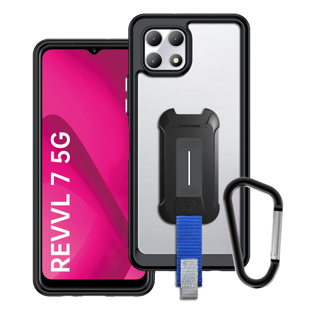 BX3-TMO24-7 | T-Mobile REVVL 7 5G Case | Shockproof Drop Proof Rugged Cover w/ X-Mount & Carabiner BX3-TMO24-7 | T-Mobile REVVL 7 5G Case | Shockproof Drop Proof Rugged Cover w/ X-Mount & Carabiner