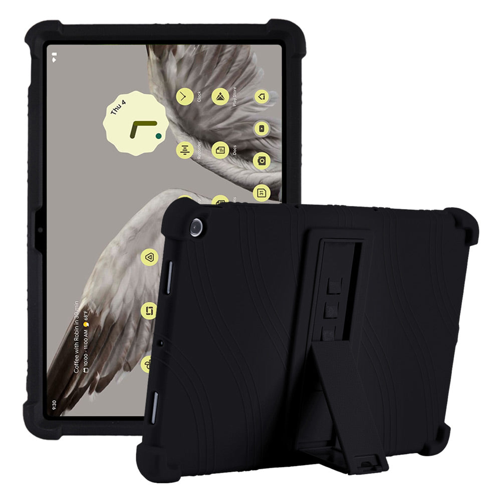 ARMOR-X Google Pixel Tablet Soft silicone shockproof protective case with kick-stand.
