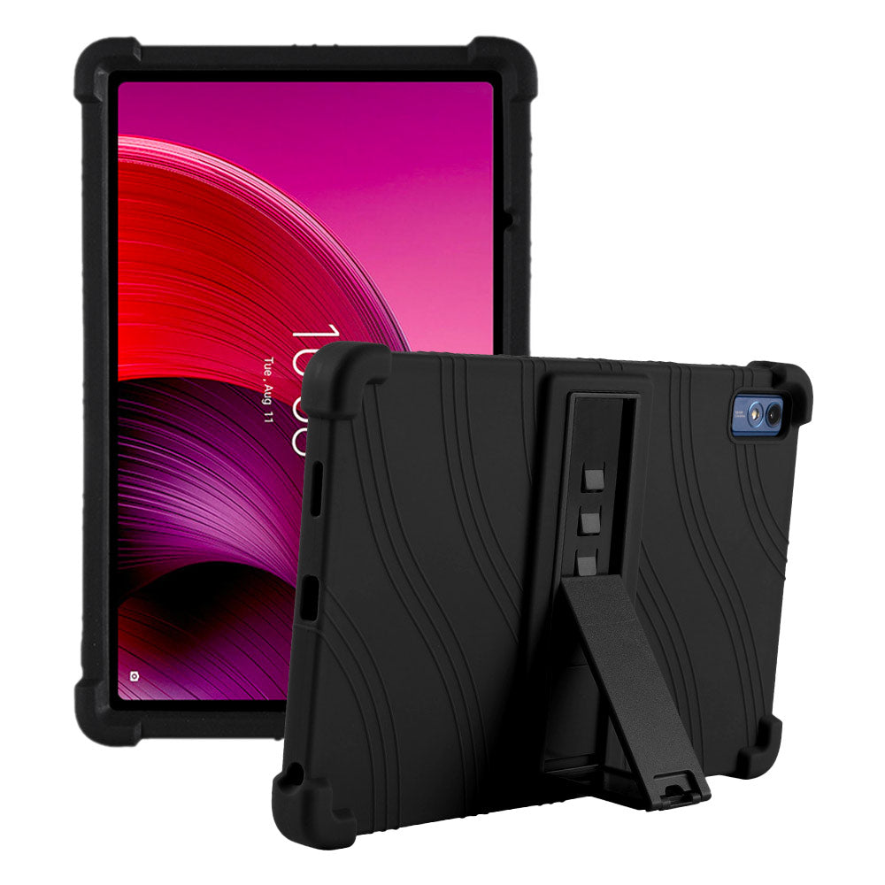 ARMOR-X Lenovo Tab M10 5G TB360 Soft silicone shockproof protective case with kick-stand.