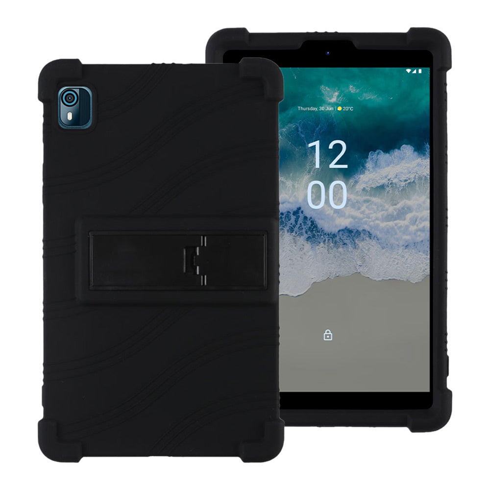 ARMOR-X Nokia T10 Soft silicone shockproof protective case with kick-stand.
