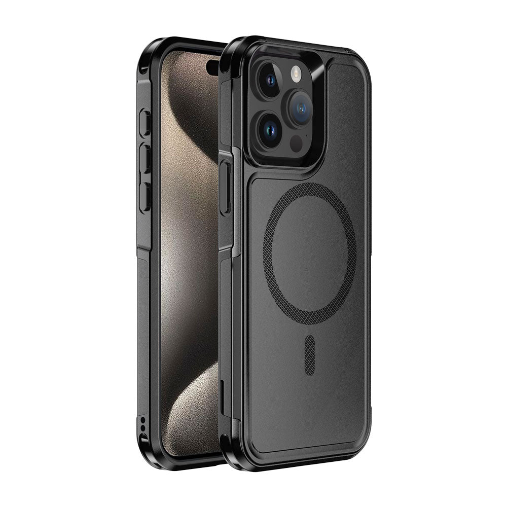 ARMOR-X APPLE iPhone 15 Pro Max military grade protective case & magnetic case, supports wireless charging.