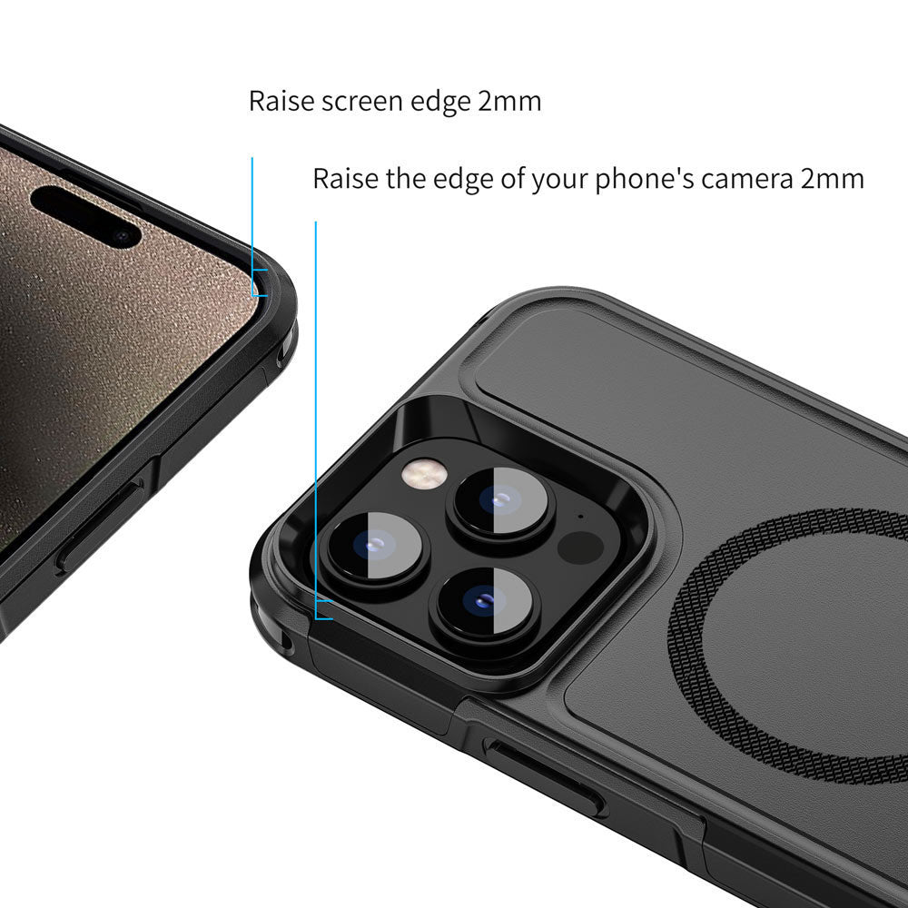ARMOR-X APPLE iPhone 15 Pro Max military grade protective case & magnetic case. Raised edge to protect the screen and camera.