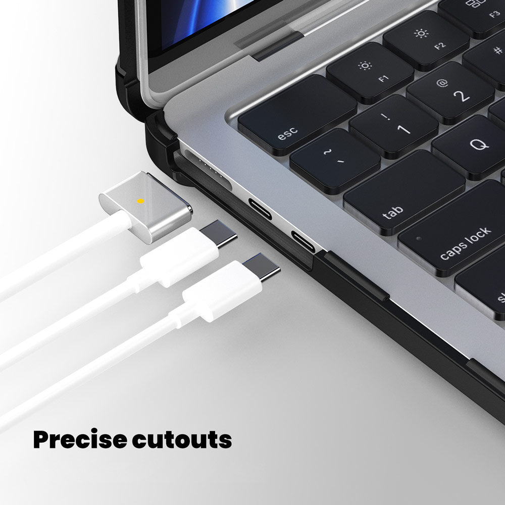 ARMOR-X Macbook Air 13.6" 2022 M2 (A2681) shockproof case. Easy access to all ports and features.