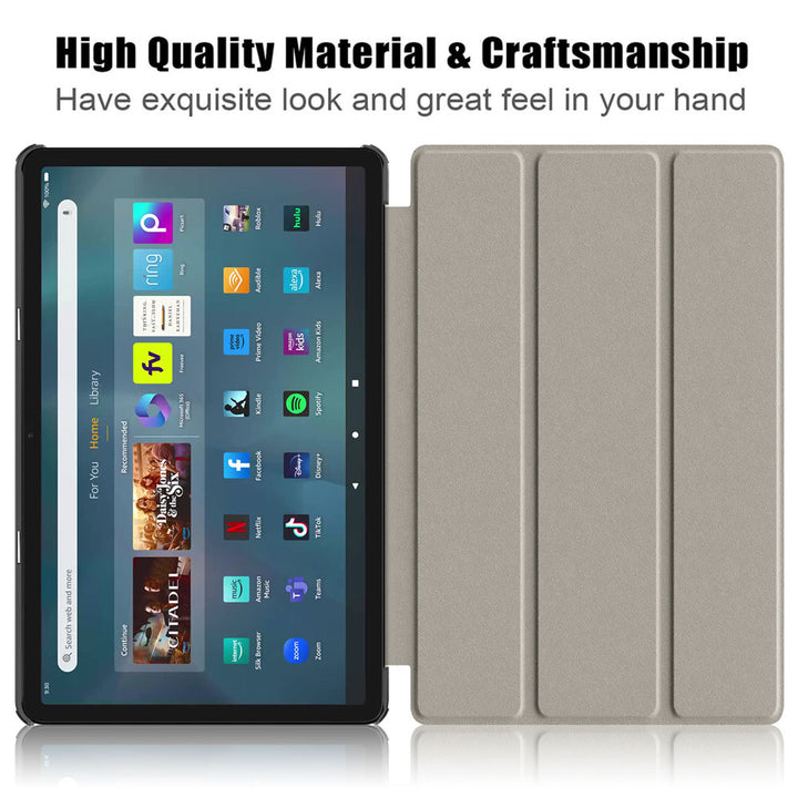 ARMOR-X Amazon Fire Max 11 Smart Tri-Fold Stand Magnetic PU Cover. With high quality material & craftsmanship.