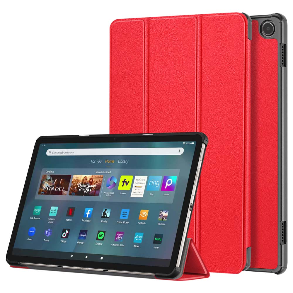 ARMOR-X Amazon Fire Max 11 shockproof case, impact protection cover. Smart Tri-Fold Stand Magnetic PU Cover. Hand free typing, drawing, video watching.
