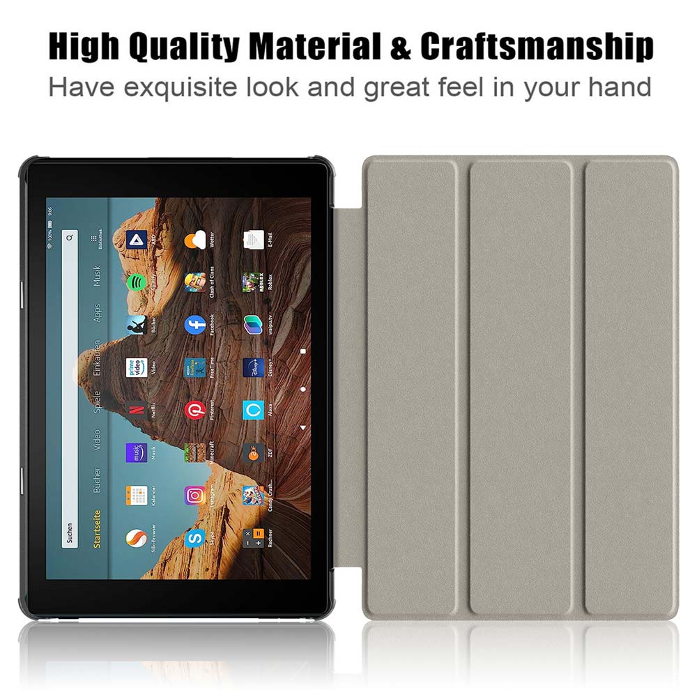 ARMOR-X Amazon Fire HD 10 2023 Smart Tri-Fold Stand Magnetic PU Cover. With high quality material & craftsmanship.