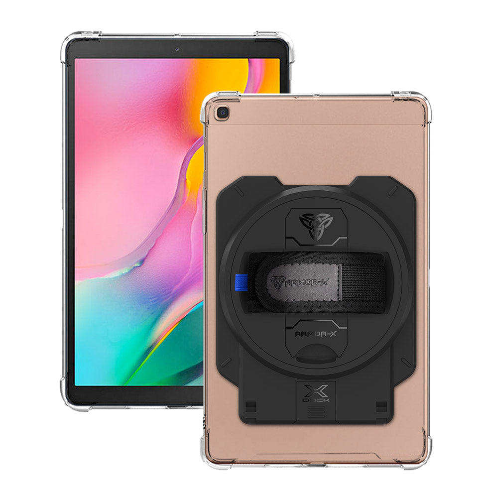 ARMOR-X Samsung Galaxy Tab A 10.1 (2019) T515 T510 ultra slim 4 corner anti-impact tablet case with X-DOCK modular eco-system.