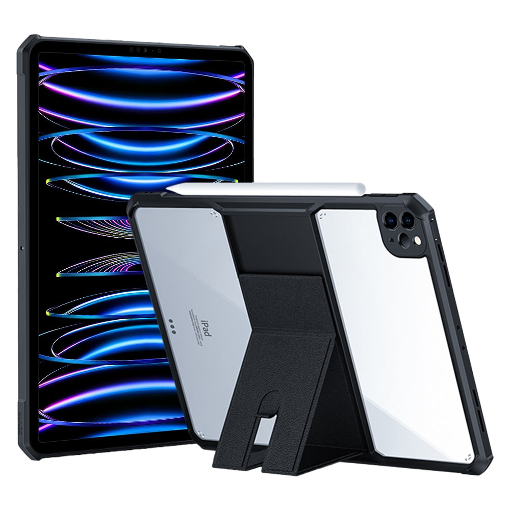 ARMOR-X iPad Pro 12.9 ( 4th / 5th / 6th Gen. ) 2020 / 2021 / 2022 ultra slim 4 corner shockproof case with magnetic kick-stand.