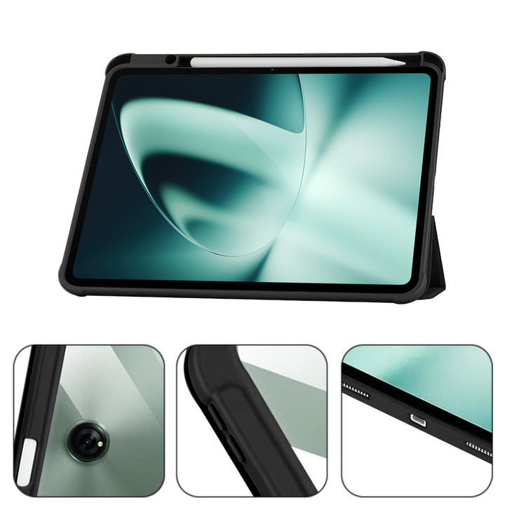 ARMOR-X OnePlus Pad Smart Tri-Fold Stand Magnetic Cover with raised edge to protect the screen and camera.