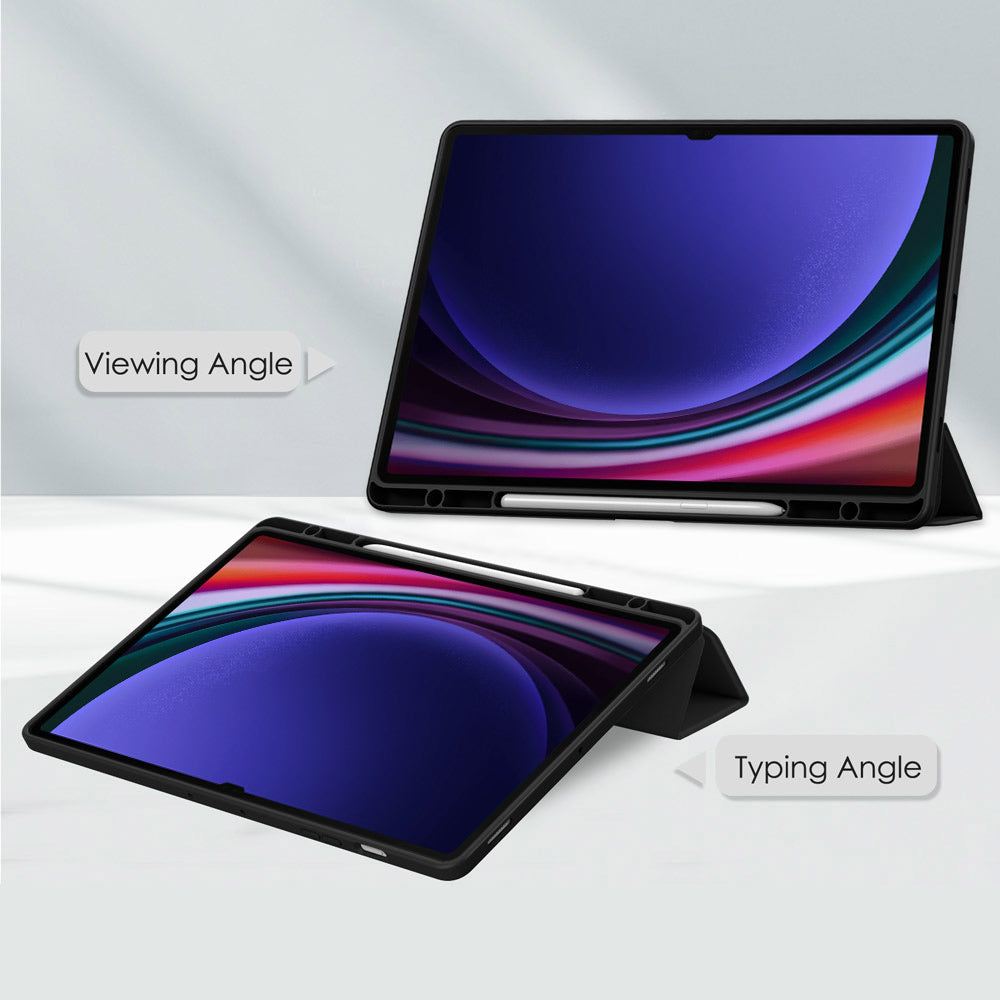 ARMOR-X Samsung Galaxy Tab S9 Ultra SM-X910 / X916 / X918 Smart Tri-Fold Stand Magnetic Cover. Two angles are provided for satisfying your viewing and typing needs.