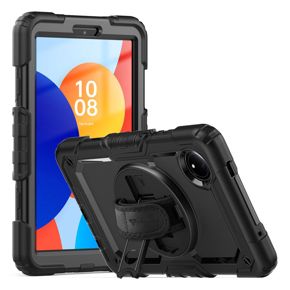 GEN-Mi-RMPSE-8.7 | Xiaomi Redmi Pad SE 8.7 / Redmi Pad SE 8.7 4G |  Rainproof military grade rugged case with hand strap and kick-stand