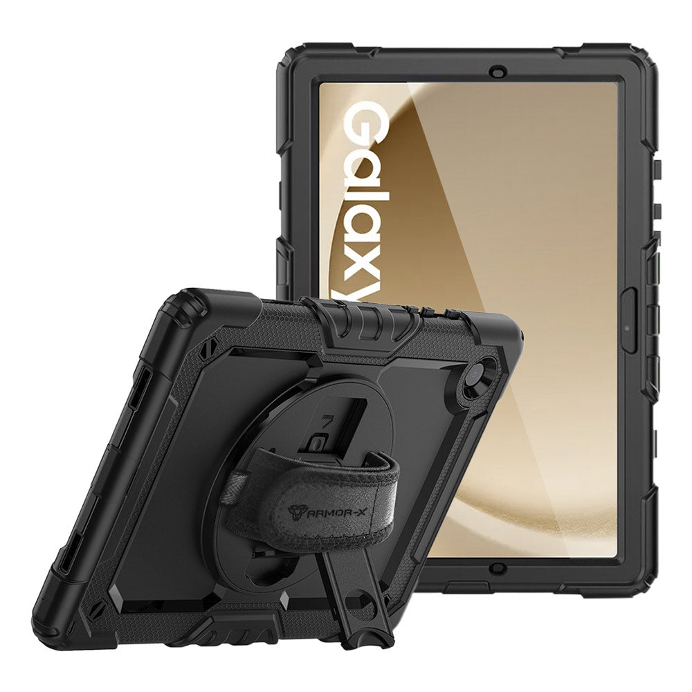 GEN-SS-X210 | Samsung Galaxy Tab A9+ A9 Plus ( 11 ) SM-X210 / SM-X215 /  SM-X216 | Rainproof military grade rugged case with hand strap and  kick-stand