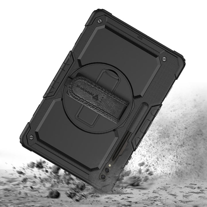 ARMOR-X Samsung Galaxy Tab S9 Ultra SM-X910 / X916 / X918 shockproof case, impact protection cover with hand strap and kick stand. Rugged protective case with the best dropproof protection.