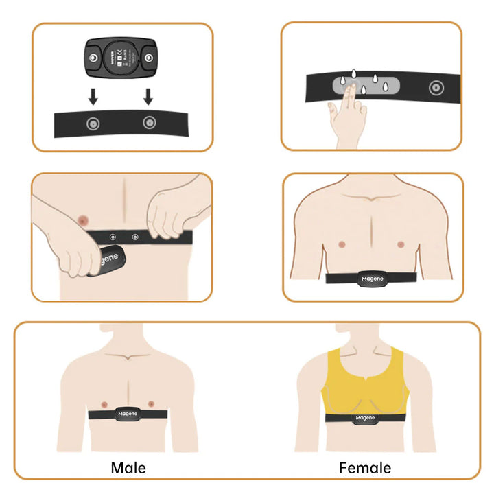 ARMOR-X Heart Rate Monitor with Chest Strap. Compatible ANT+ & Bluetooth.