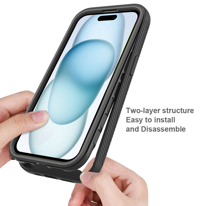 ARMOR-X iPhone 15 shockproof cases. Military-Grade Rugged Design with best drop proof protection. Two-layer structure, easy to install and disassemble.