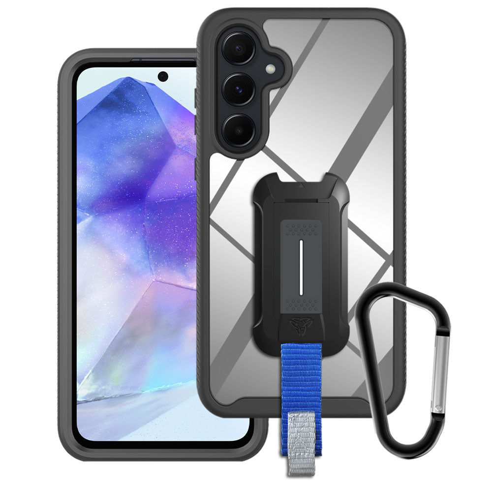 HX-SS24-A555G | Samsung Galaxy A55 5G SM-A556 Case | Protection Military Grade w/ KEY Mount & Carabiner - Black HX-SS24-A555G | Samsung Galaxy A55 5G SM-A556 Case | Protection Military Grade w/ KEY Mount & Carabiner - Black