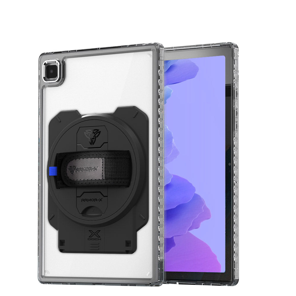ARMOR-X Samsung Galaxy Tab A7 10.4 SM-T500 T505 T507 (2020) / A7 10.4 SM-T509 (2022) transparent protective rugged case with X-DOCK modular eco-system.