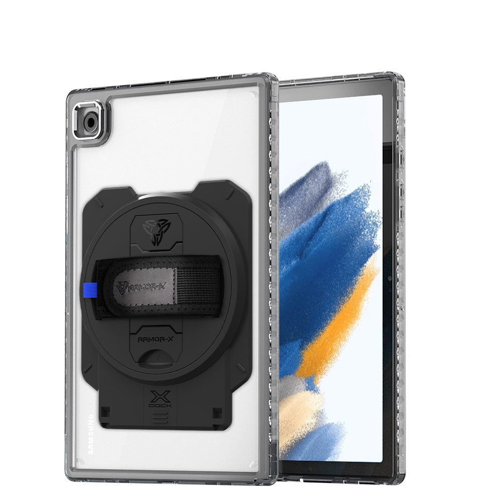 ARMOR-X Samsung Galaxy Tab A8 SM-X200 / X205 transparent protective rugged case with X-DOCK modular eco-system.
