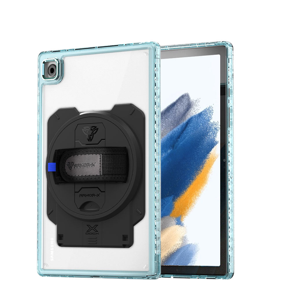 ARMOR-X Samsung Galaxy Tab A8 SM-X200 / X205 transparent protective rugged case with X-DOCK modular eco-system.