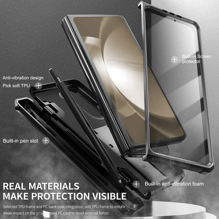 ARMOR-X Samsung Galaxy Z Fold5 SM-F946 shockproof cases. Anti-vibration design with soft TPU to reduce impact.