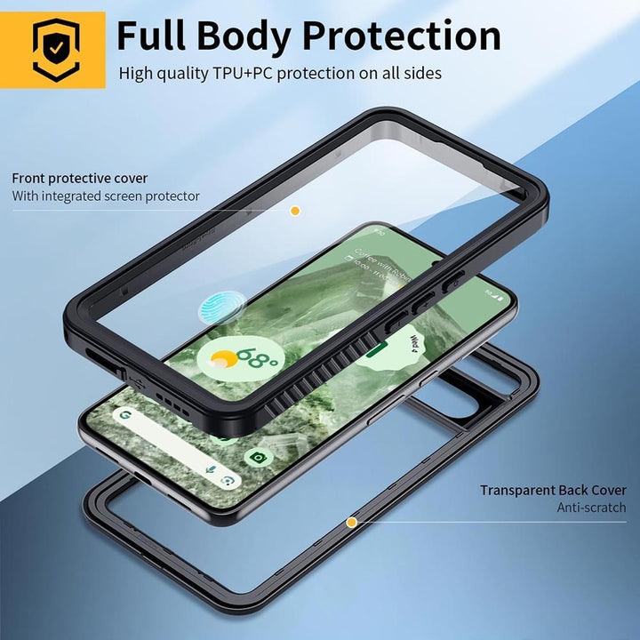 ARMOR-X Google Pixel 8 Waterproof Case IP68 shock & water proof Cover. High quality TPU and PC material ensure fully protected from extreme environment - snow, ice, dirt & dust particles.