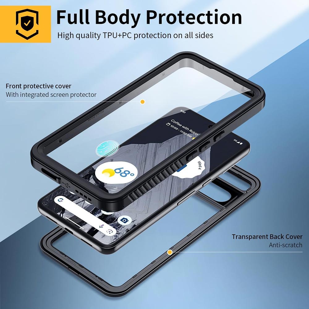 ARMOR-X Google Pixel 8 Pro Waterproof Case IP68 shock & water proof Cover. High quality TPU and PC material ensure fully protected from extreme environment - snow, ice, dirt & dust particles.