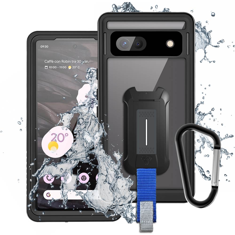 MX-GG23-PXL7A | Google Pixel 7a Waterproof Case | IP68 shock & water proof Cover w/ X-Mount & Carabiner
