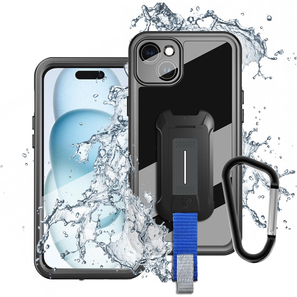 MX-IPH-15 | iPhone 15 | Waterproof Case IP68 shock & water proof Cover w/  X-Mount & Carabiner