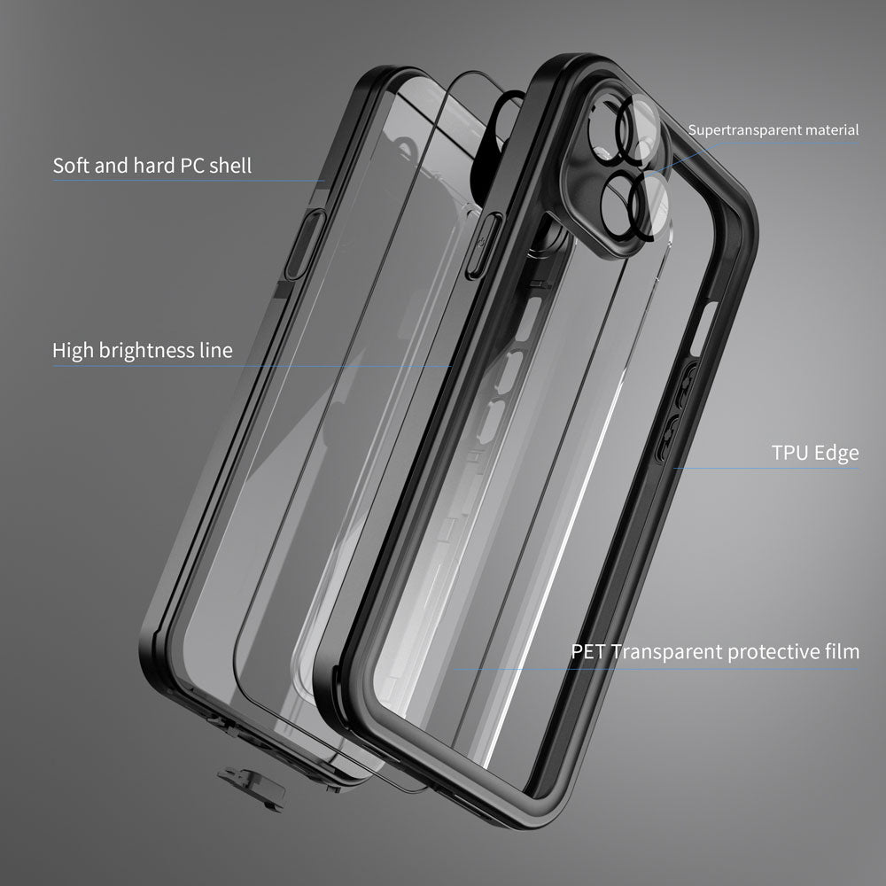 ARMOR-X iPhone 15 Waterproof Case IP68 shock & water proof Cover. Built-in screen cover for total touchscreen protection.