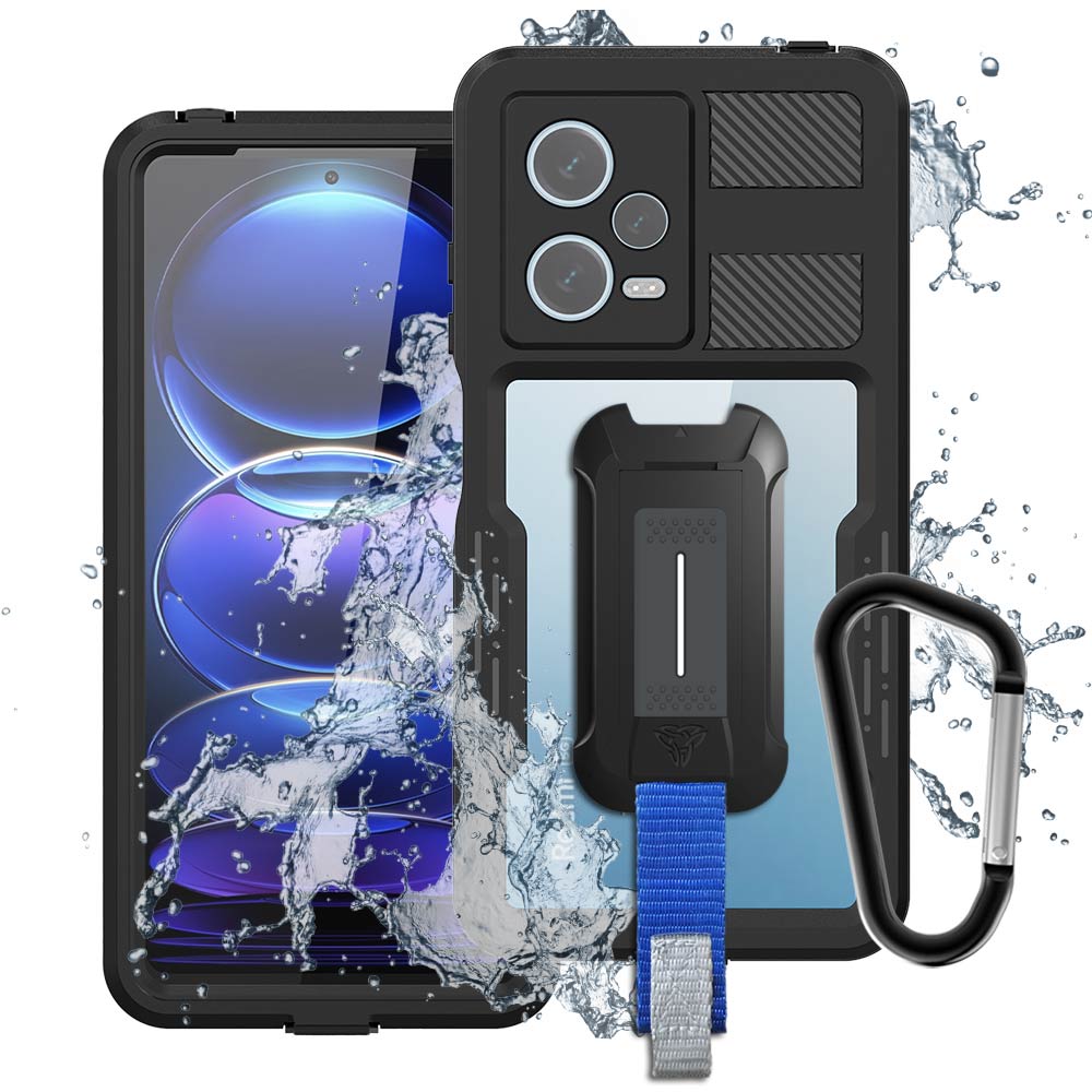 MX-Mi22-RMN12P5G | Xiaomi Redmi Note 12 Pro 5G Waterproof Case | IP68 shock  & water proof Cover w/ X-Mount & Carabiner