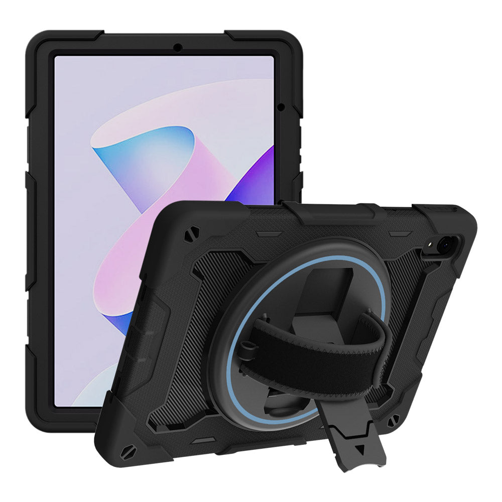 ARMOR-X Huawei MatePad 11 (2023) DBR-W10 shockproof case, impact protection cover with hand strap and kick stand. One-handed design for your workplace.