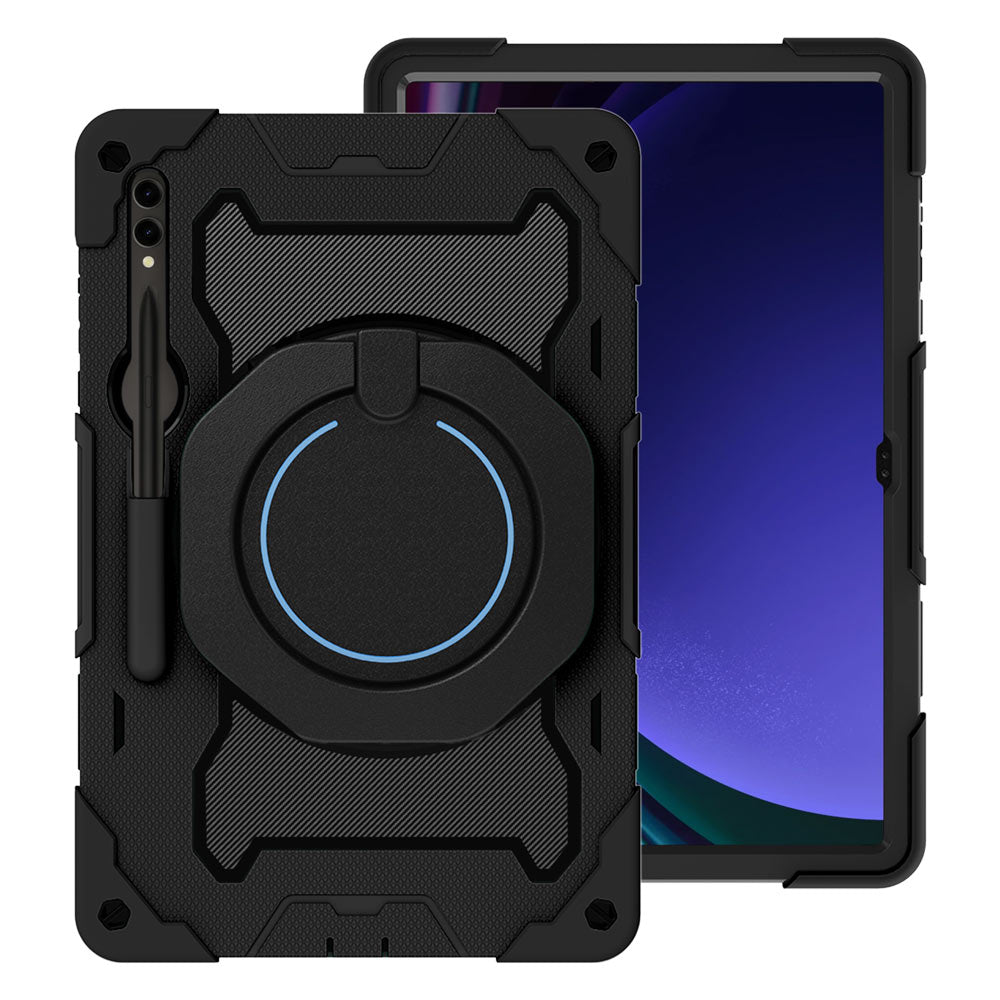ARMOR-X Samsung Galaxy Tab S9 Ultra SM-X910 / X916 / X918 shockproof case, impact protection cover. Rugged case with kick stand. Hand free typing, drawing, video watching.