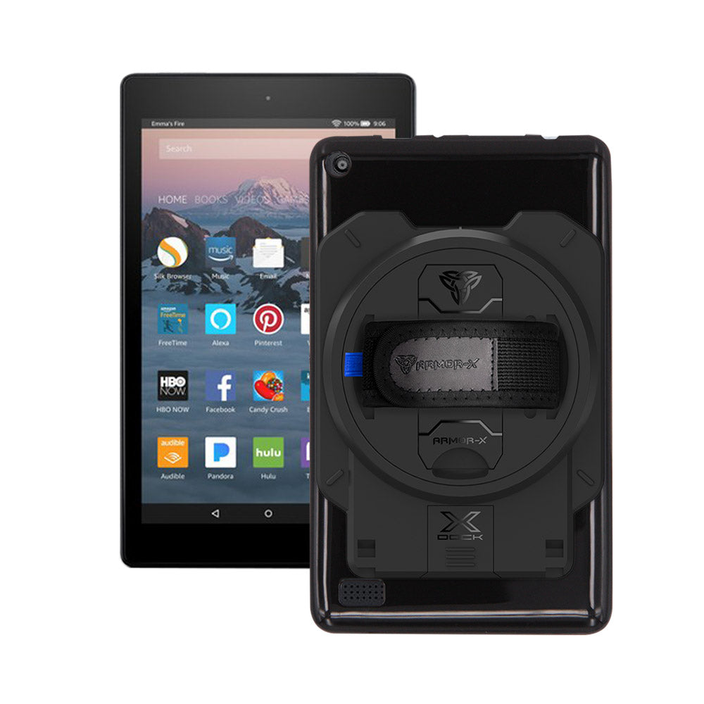 ARMOR-X Amazon Fire 7 2017 shockproof case with X-DOCK modular eco-system.