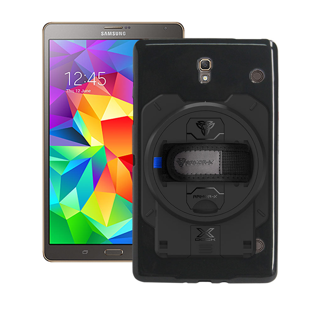 ARMOR-X Samsung Galaxy Tab S 8.4 T700 shockproof case with X-DOCK modular eco-system.