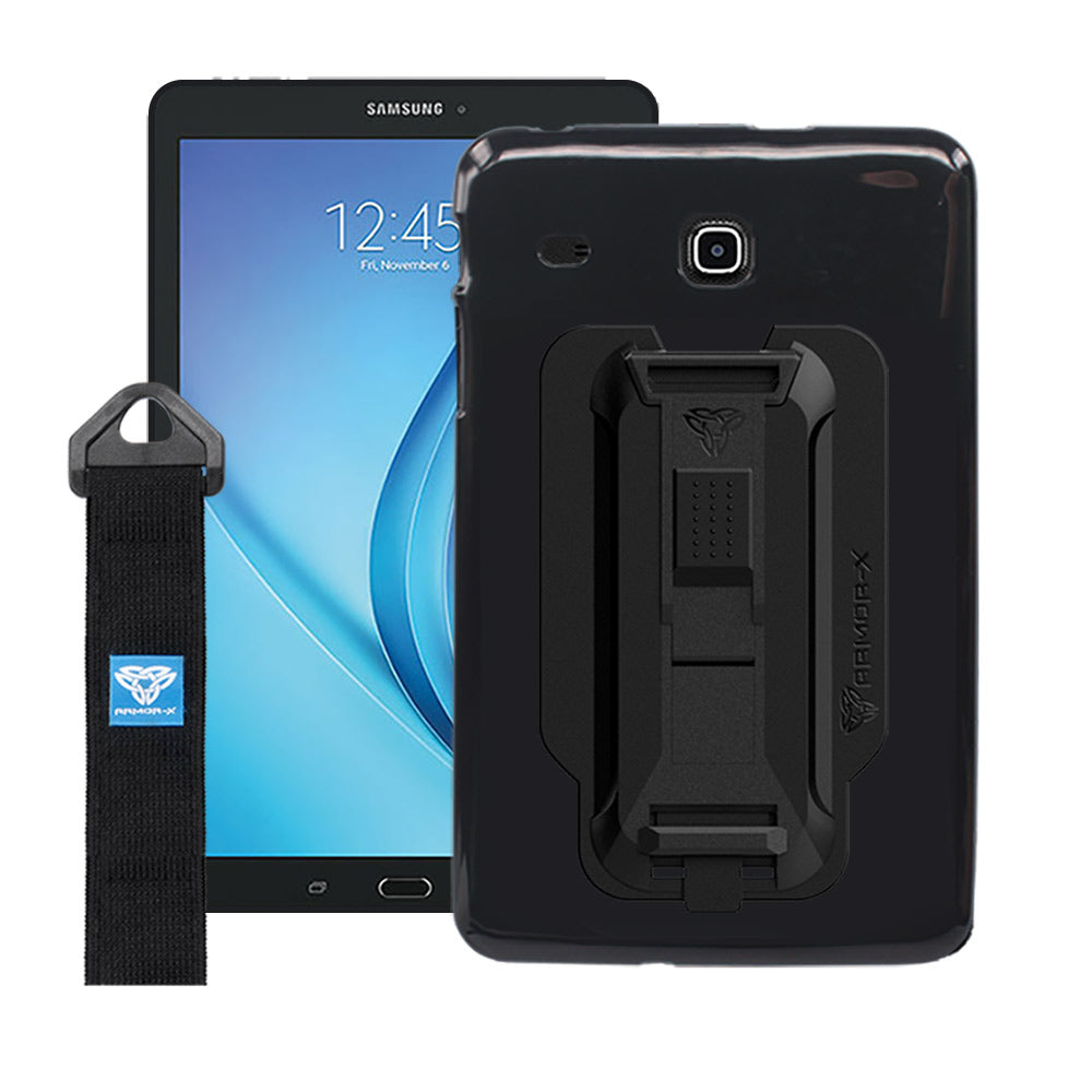 PXS-SS29 | Samsung Galaxy Tab E 8.0 T377 T375 | Shockproof Case w/ Kickstand & hand strap & X-Mount