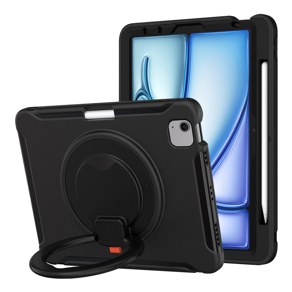ARMOR-X Apple iPad Air 11 ( M2 ) shockproof case, impact protection cover. Rugged case with kick stand. Hand free typing, drawing, video watching.