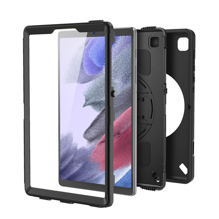 ARMOR-X Samsung Galaxy Tab A7 Lite 8.7 SM-T220 / T225 shockproof case, impact protection cover with hand strap and kick stand. Ultra 3 layers impact resistant design.