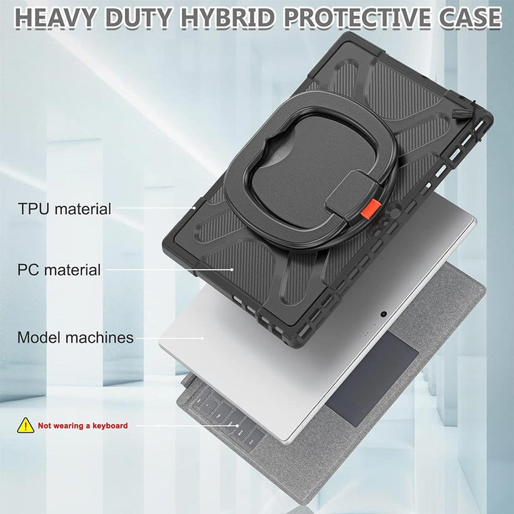 ARMOR-X Microsoft Surface Pro 7 / 7 Plus / 6 / 5 / 4 Ultra 2 layers shockproof rugged case. Made of strong PC and premium soft TPU ensures protection and durability.