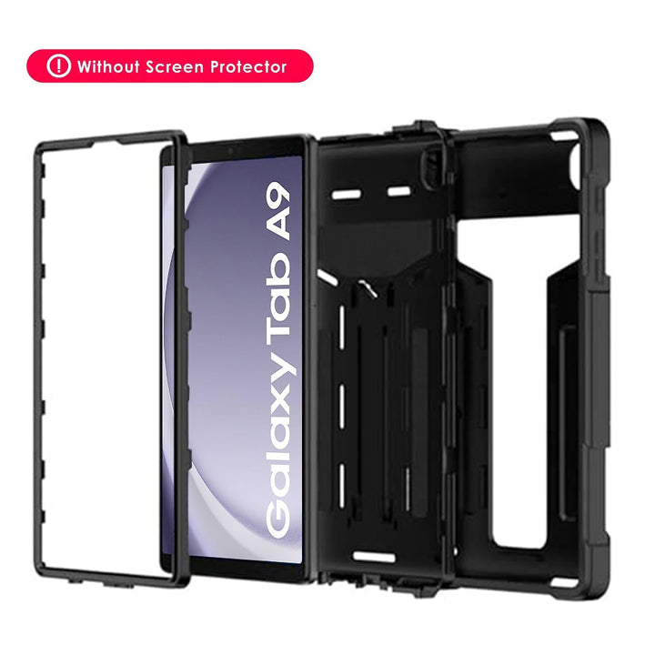 ARMOR-X Samsung Galaxy Tab A9 SM-X110 / SM-X115 shockproof case, impact protection cover with kick stand. 3 layers impact resistant design.