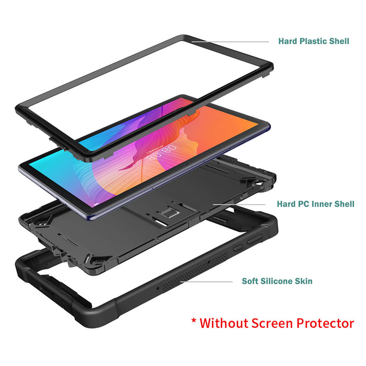 ARMOR-X Huawei MatePad T 10 9.7" / MatePad T 10S 10.1" shockproof case, impact protection cover with kick stand. Rugged case with kick stand. Ultra 3 layers impact resistant design.