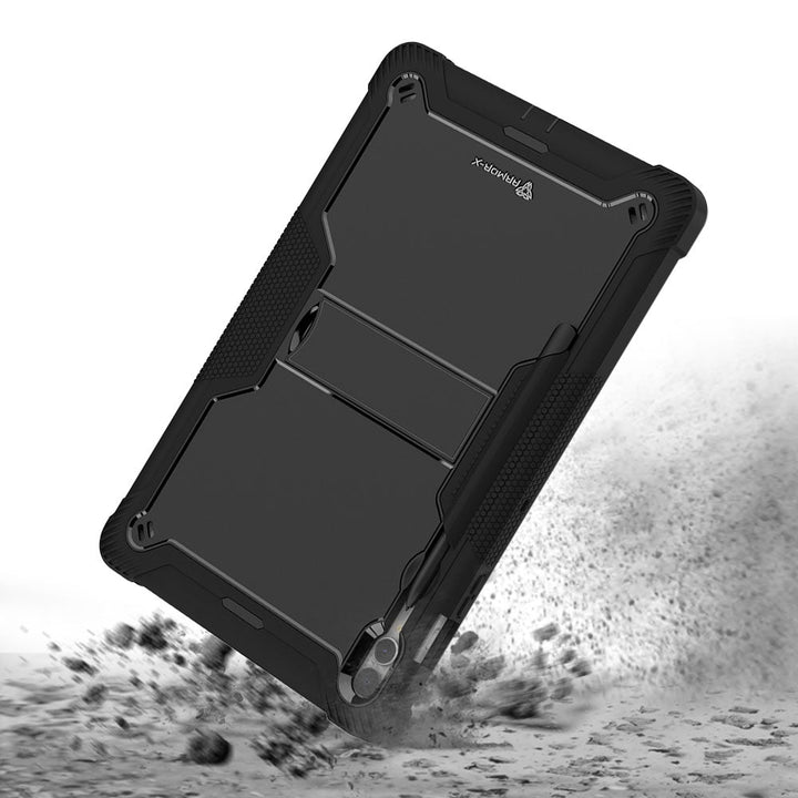 ARMOR-X Samsung Galaxy Tab S9 FE+ S9 FE Plus SM-X610 / X616B shockproof case, impact protection cover with kick stand. Rugged protective case with the best dropproof protection.