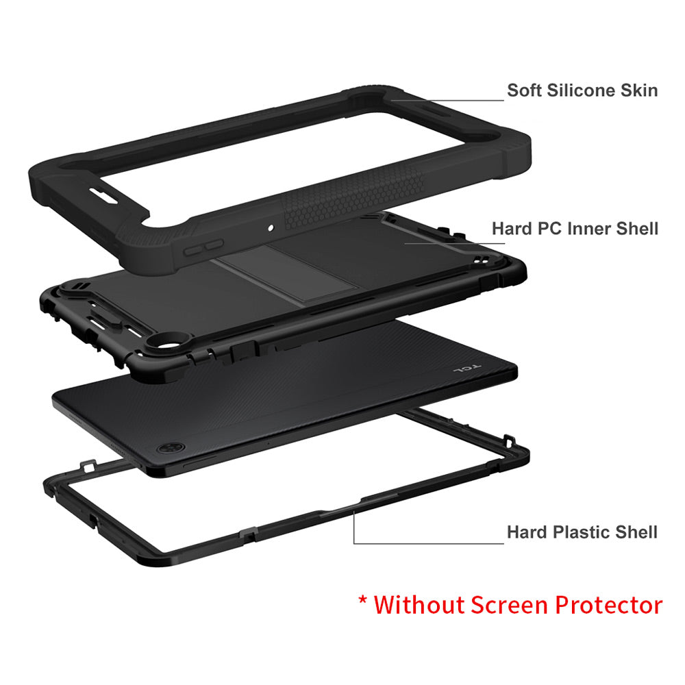 ARMOR-X TCL Tab 10 5G 9183G 10.1 shockproof case, impact protection cover with kick stand. Rugged case with kick stand. Ultra 3 layers impact resistant design.