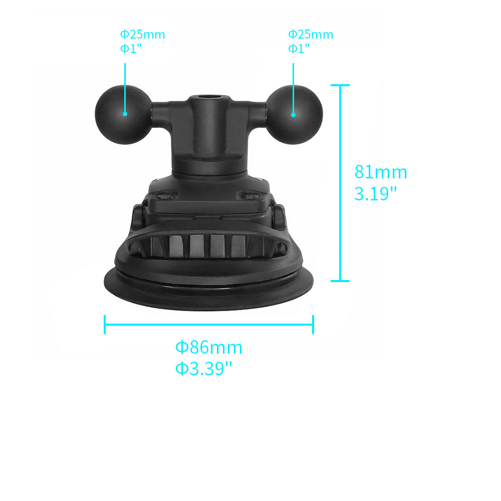 ARMOR-X ONE-LOCK Dual Ball Strong Suction Cup Mount TYPE-K for phone