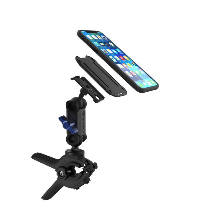 ARMOR-X Tough Spring Clamp Mount for phone.