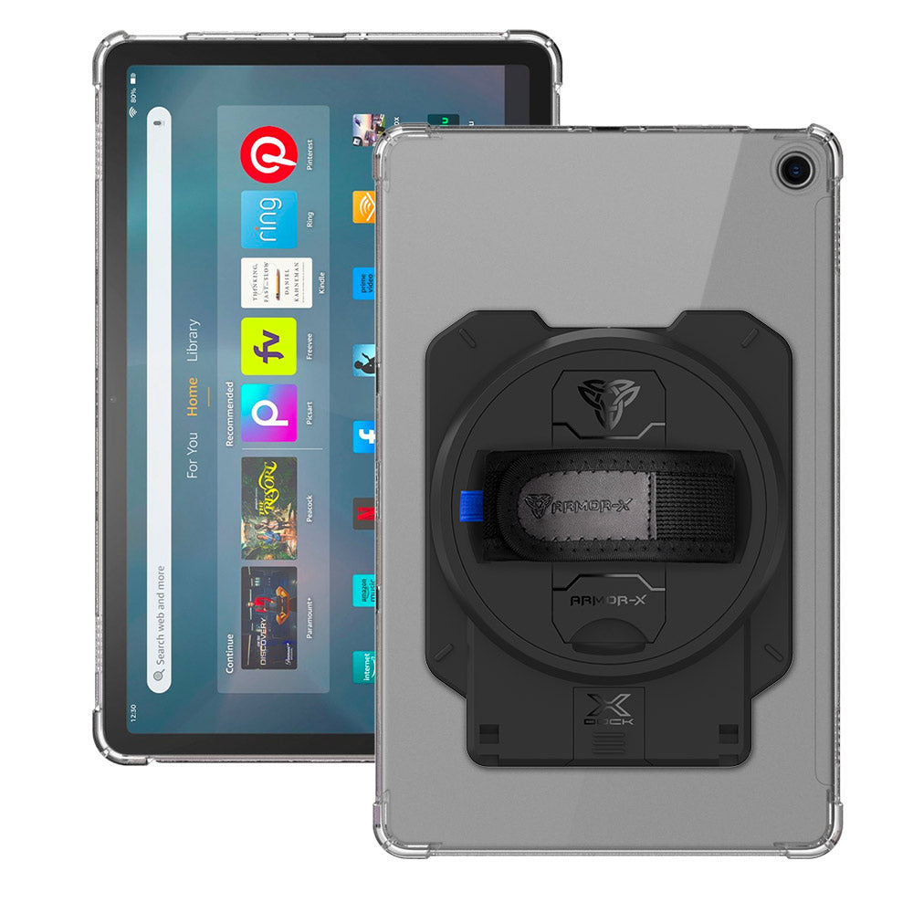 ARMOR-X Amazon Fire Max 11 4 corner protection case with X-DOCK modular eco-system.