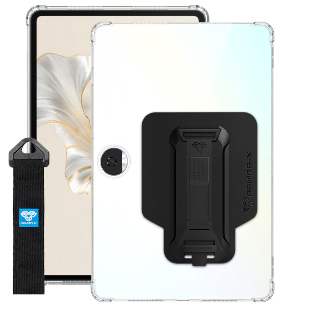 ARMOR-X Honor Pad 9 shockproof case, impact protection cover with hand strap and kick stand. One-handed design for your workplace.